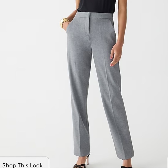 J crew heather graphite Kate straight-leg pant in four-season stretch - Picture 1 of 5